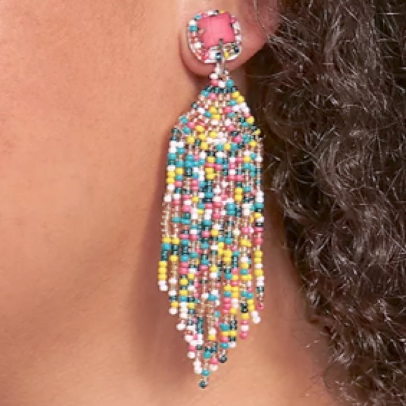 Beaded Statement Earrings - Picture 2 of 3